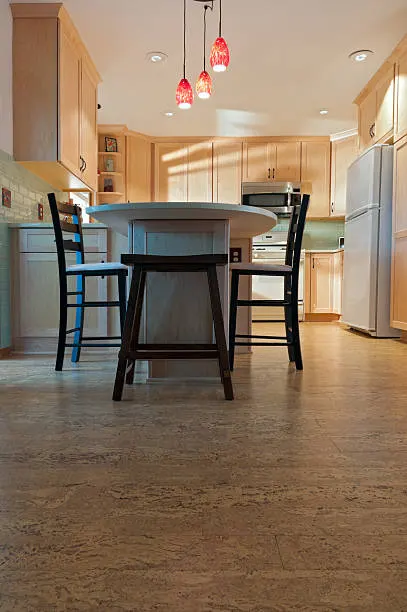 kitchen flooring cork style design
