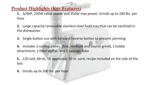 Sportsman (MEG300) Meat Grinder - Sportsman MEG300 3/4HP 350W Electric Meat Grinder 3 Cutting Plates (Fine, Medium, & Cou... PKR Price