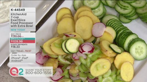 KitchenAid (KFP0722CU) Food Processor - KitchenAid 7-cup ExactSlice Food Processor w/ Extra Bowl on QVC