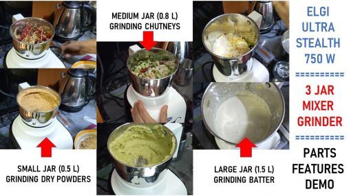 Elgi Ultra Stealth Mixer Grinder - ELGI ULTRA Stealth Mixer Grinder 3 Jar 750W | Demo | Parts & Features explained