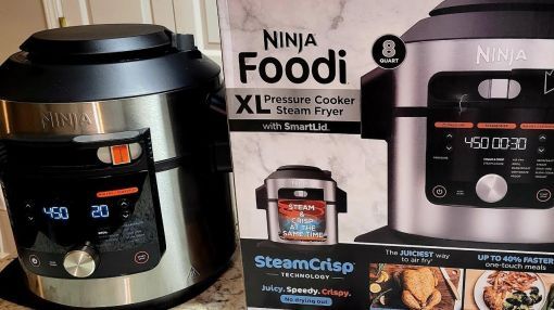 Ninja OL701 Foodi 14-in-1 SMART XL 8 Qt. Pressure Cooker Steam Fryer with SmartLid & Thermometer + Auto-Steam Release - Ninja OL701 Foodi SMART XL 8 Qt. Pressure Cooker Steam Fryer with SmartLid