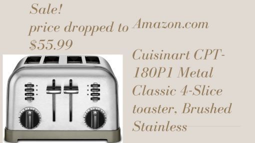 Cuisinart (CPT-180P1) Metal Classic 4-Slice Toaster - Cuisinart CPT-180P1 Metal Classic 4-Slice toaster, Brushed Stainless