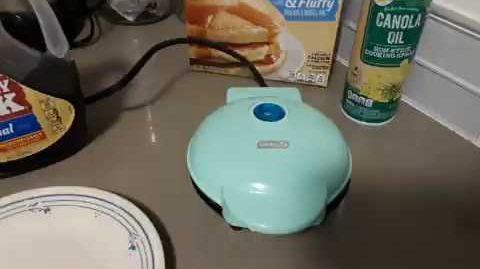 Dash (DMW001AQ) Mini Maker: The Mini Waffle Maker Machine - Watch me make a waffle using the Dash Mini Waffle Maker from Amazon