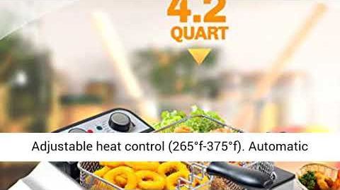 Secura (TSAF40DH) Electric Deep Fryer - Secura Electric Deep Fryer 1800W-Watt Large 4.0L/4.2Qt Professional Grade Stainless Steel