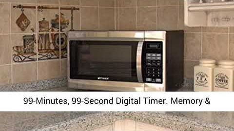 Emerson (MW1338SB) 1.3 Cu. Ft. 1000 Watt, Touch Control Microwave Oven - Emerson 1.3 CU. FT. 1000 Watt, Touch Control, Stainless Steel Front, Black Cabinet Microwave Oven