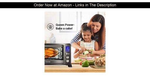 Toshiba (AC25CEW-BS) Digital Toaster Oven - Toshiba AC25CEW-BS Digital Toaster Oven with Convection cooking and 9 Functions, 1500W, 6-Slice