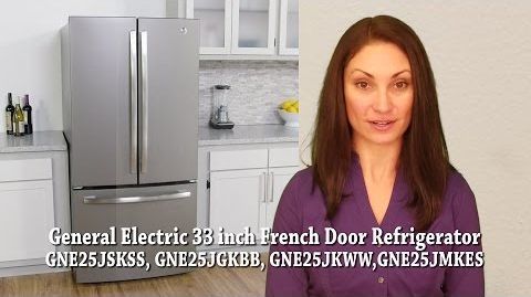 GE® ENERGY STAR® (GNE25JSKSS) 24.7 Cu. Ft. French-Door Refrigerator - GE 33 inch French Door Refrigerator GNE25JSKSS