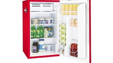 Frigidaire (EFR376) 3.2 Cu Ft Retro Mini Fridge With Side Bottle Opener - Frigidaire Retro Bar Fridge Refrigerator with Side Bottle Opener, 3.2 cu. ft, Red