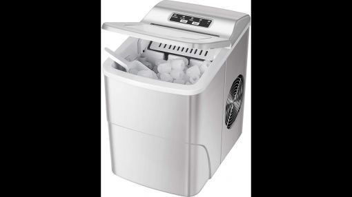 Cloud Mountain (CM2055) 26 lbs Portable Ice Maker Machine Countertop for Home - CounterTop Portable Ice Maker Machine-Cloud Mountain Makes 26lbs Ice in 24hrs with Basket n IceScoop