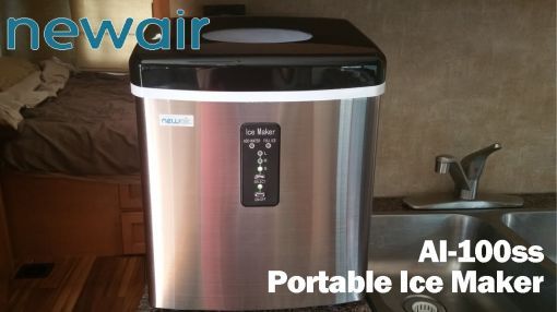 NewAir (AI-100SS) 28 lbs. Countertop Ice Maker - AI-100ss Portable Ice Maker by New Air