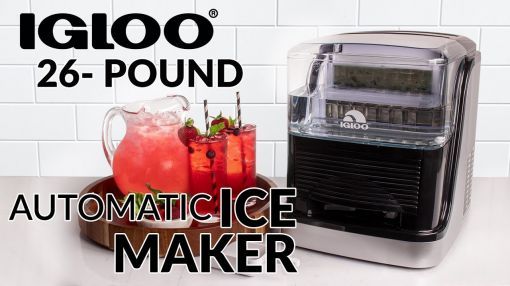 Igloo ICEC33SB 33 lb. Large Capacity Clear Ice Cube Maker - ICEC33SB | IGLOO Large Capacity Automatic Clear Ice Cube Maker
