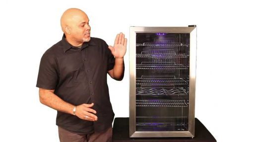 EdgeStar (BWC120) 103-can, 5-bottle Capacity Extreme Cool Beverage Cooler - EdgeStar 103 Can and 5 Bottle Extreme Cool Beverage Cooler- BWC120SS