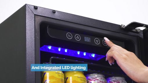 NewAir (NBC096BS00) 96-can Capacity Built-in Beverage Fridge - 15" Black Stainless Steel Beverage Fridge