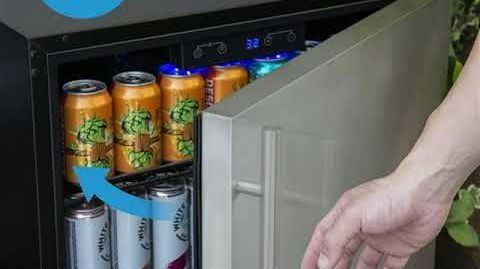 NewAir (NOF160SS00) Built-in Outdoor Beverage Fridge - NewAir NOF160SS00 24” Built-in 160 Can Outdoor Fridge Beverage Cooler, Stainless Steel