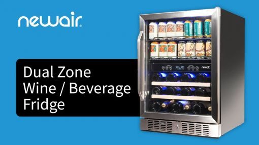 NewAir (AWB-400DB) Built-in Dual Zone 20-Bottle and 70-Can Capacity Wine and Beverage Fridge - Dual Zone Wine & Beverage Fridge | NewAir AWB-400DB