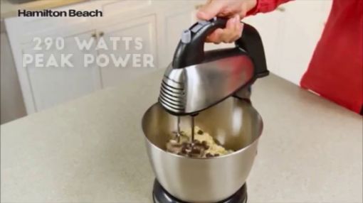 Hamilton Beach (64650) Classic Hand and Stand Mixer - Hamilton Beach 64650 6-Speed Classic Stand Mixer, Stainless Steel