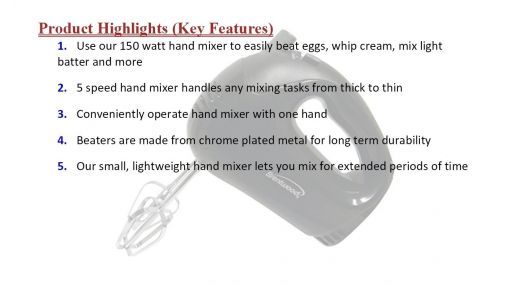 Brentwood (HM-44) Lightweight 5-Speed Electric Hand Mixer - Brentwood HM-44 Lightweight 5-Speed Electric Hand Mixer, Black