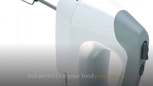 BLACK+DECKER (MX3000W) 6-Speed Hand Mixer - Black & Decker MX3000W 250 Watt Hand Mixer, WhiteGrey