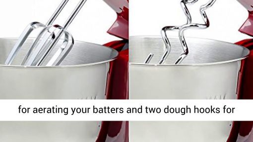 Ovente (SM880RI) 3.7 Quart 6-Speed Electric Stand Mixer - Ovente Electric Stand Mixer with 3.7 Quart Stainless Steel Mixing Bowl and 6 Mixing Speed, 300 Watts