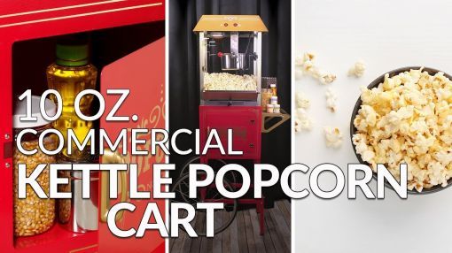 Nostalgia (CCP1000RED) Vintage Professional Popcorn Maker - CCP1000RED | 10 oz. Commercial Popcorn Cart | 59 Inches Tall
