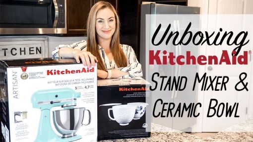 KitchenAid (KSM155GBAZ) Artisan Design Series 5 Quart Tilt-Head Stand Mixer - Unboxing | KitchenAid 5-Quart Artisan Stand Mixer in Ice + Mermaid Lace Bowl!