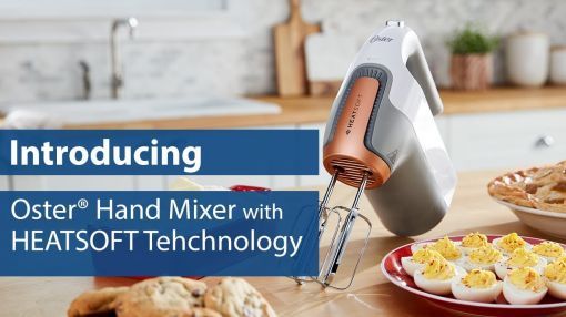 Oster (FPSTHMSNC-W) 5-Speed Hand Mixer - Hand Mixer with HeatSoft Technology | Oster