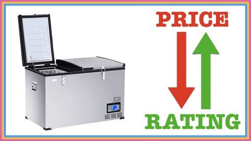 Costway (EP23825) 84-Quart Portable Electric Camping Car Cooler - COSTWAY Car Travel Freezer, 105 Quart Compact 2-Door Portable Compressor Mini Fridge For Car and ...