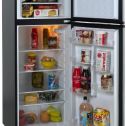 Avanti RA7316PST 2-Door Apartment Size Refrigerator, Black with Platinum Finish