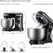 650W 6 Speed 6 Quart Tilt-Head Kitchen Electric Food Mixer with Beater, Dough Hook and Wire Whip in Black - 1