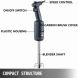 VEVOR Immersion Blender Electric Handheld Mixer Variable Speed 220W 200mm Stick 110V - 2
