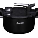 Black Non-Stick Coated Pressed Aluminum 5.0 L Capacity Low Pressure Cooker with Induction Bottom - 10 Inch