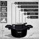 Black Non-Stick Coated Pressed Aluminum 5.0 L Capacity Low Pressure Cooker with Induction Bottom - 10 Inch - 2