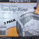 3 Pk, Presto Pressure Cooker Sealing Ring Gasket For Model 0136705, 09990