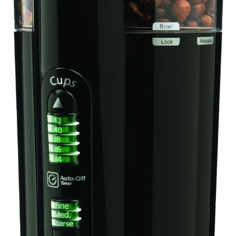 Mr. Coffee 12-Cup Electric Coffee Grinder IDS77 with Multi Settings, Black