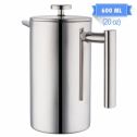 MIRA 20 oz All Stainless Steel French Press For Coffee or Tea | Double Wall Insulated Coffee Pot &amp; Maker Keeps Brewed Coffee or Tea Warm for Hours | 600 ml (5 Coffee Cups)