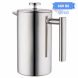 MIRA 20 oz All Stainless Steel French Press For Coffee or Tea | Double Wall Insulated Coffee Pot &amp; Maker Keeps Brewed Coffee or Tea Warm for Hours | 600 ml (5 Coffee Cups) - 0