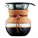 Bodum 11592-109 Pour Over Coffee Maker with Permanent Filter with Leather Band, 0.5 L/17 oz, Cork