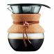 Bodum 11592-109 Pour Over Coffee Maker with Permanent Filter with Leather Band, 0.5 L/17 oz, Cork - 0