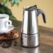 6 Cup Stainless Steel Espresso Maker, Silver - 0