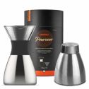 Asobu Insulated Pour Over Coffee Maker (32 oz.) Double-Wall Vacuum, Stainless-Steel Filter, Stays Hot Up to 12 Hours, in Silver