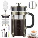 DODOING French Press Coffee Maker 8 Cups Glass Coffee Press, 34 oz Coffee Maker with 4 Filter Screens, Press Coffee Pot