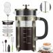 DODOING French Press Coffee Maker 8 Cups Glass Coffee Press, 34 oz Coffee Maker with 4 Filter Screens, Press Coffee Pot - 0