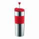 Bodum TRAVEL PRESS French Press Coffee and Tea Mug, Stainless Steel, Red - 0