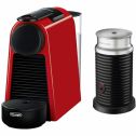 Nespresso by De'Longhi Essenza Mini Single-Serve Espresso Machine in Ruby Red and Aeroccino Milk Frother in Black