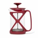 Primula Tempo French Press, Premium Filtration with No Grounds, Heat Resistant Borosilicate Glass, 8 Cup, Red