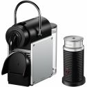 Nespresso by De'Longhi Pixie Single-Serve Espresso Machine with Simplified Water Tank in Aluminum and Aeroccino Milk Frother in Black