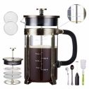 Professional Grade 34 oz French Press Coffee Maker & Premium Milk Frother With Stainless Steel Stand