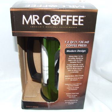 Mr. Coffee 1.2 Qt. Coffee Press should be Mr. Coffee French Press ...