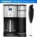 Cuisinart 12-Cup Coffee Maker and Single-Serve Brewer Stainless Steel (SS-15) with Deco Gear Milk Frother - Handheld Electric Foam Maker For Coffee, Latte, Cappuccino