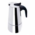 Bene Casa stainless-steel 6-cup espresso maker with black handle, contemporary design espresso maker, stovetop espresso, easy clean, dishwasher safe